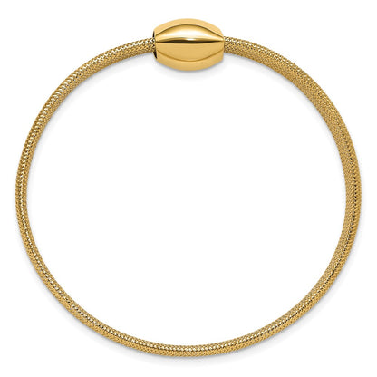 14K Yellow Gold Mesh Slip On Stretch Bracelet