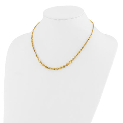 14K Yellow Gold Polished And D/C Fancy Link Graduated 18In Necklace