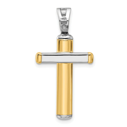 14K Two Tone Polished Crucifix Pendant