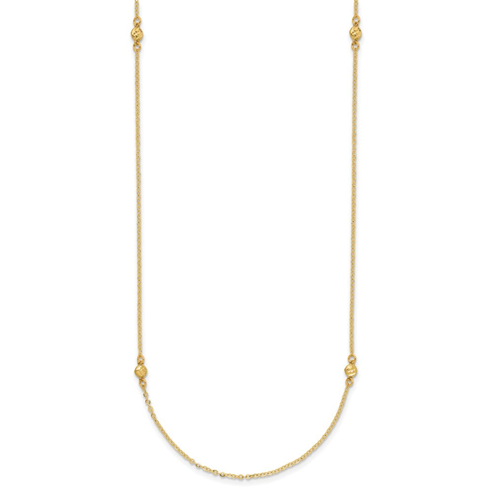 14K Yellow Gold Polished D/C 18In Necklace