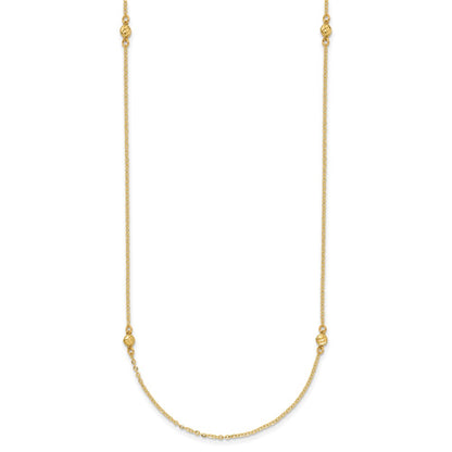 14K Yellow Gold Polished D/C 18In Necklace