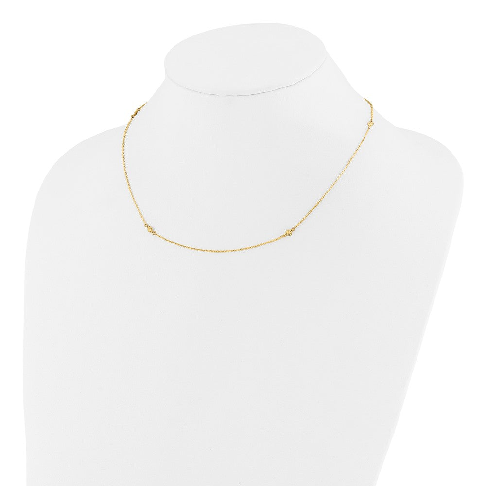 14K Yellow Gold Polished D/C 18In Necklace