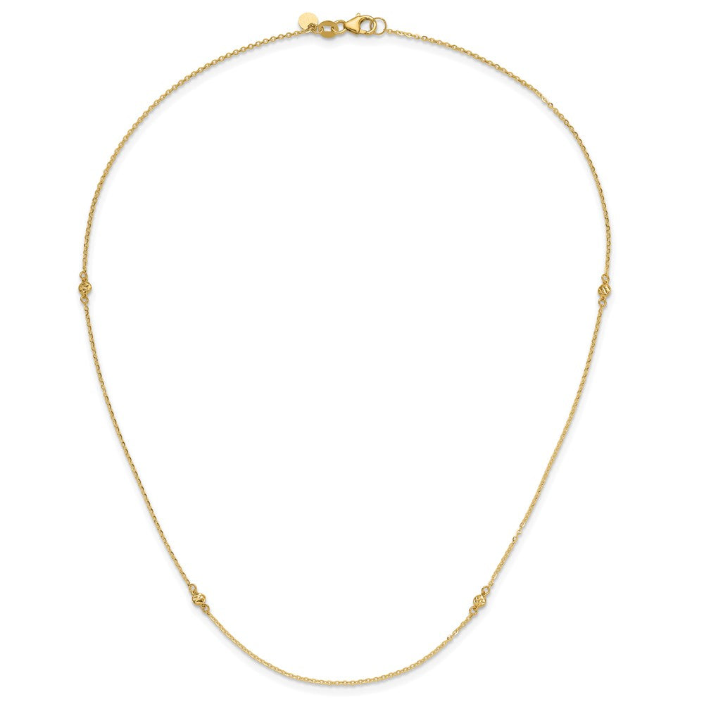 14K Yellow Gold Polished D/C 18In Necklace