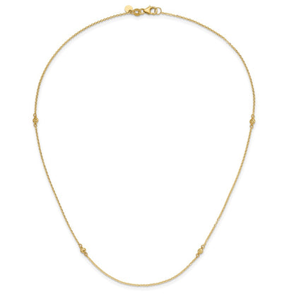 14K Yellow Gold Polished D/C 18In Necklace