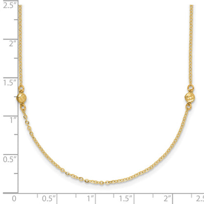 14K Yellow Gold Polished D/C 18In Necklace