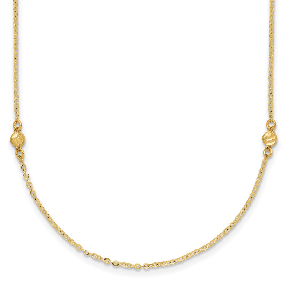 14K Yellow Gold Polished D/C 18In Necklace