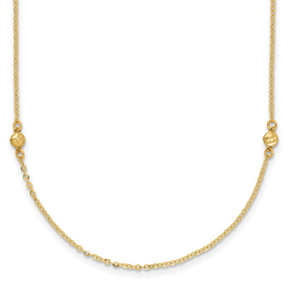 14K Yellow Gold Polished D/C 18In Necklace