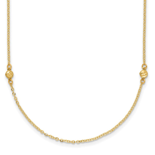 14K Yellow Gold Polished D/C 18In Necklace