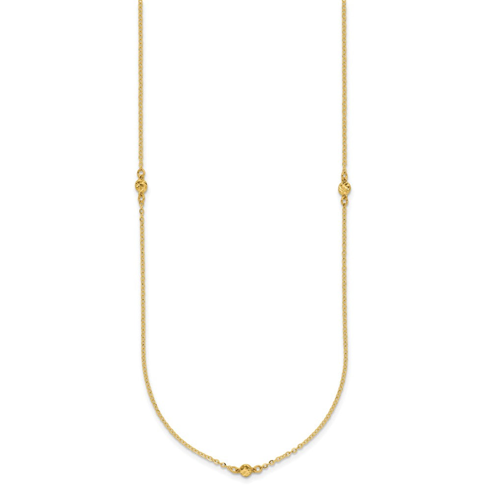 14K Yellow Gold Polished D/C 22In Necklace