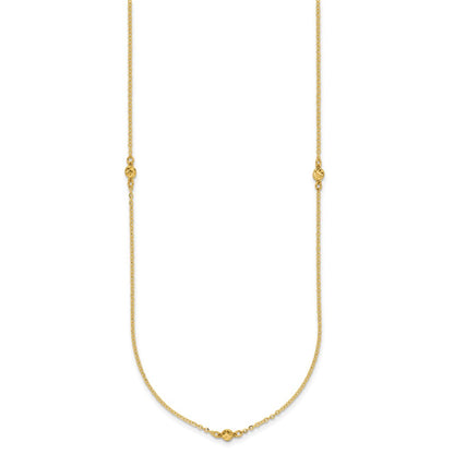 14K Yellow Gold Polished D/C 22In Necklace