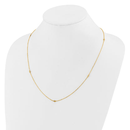 14K Yellow Gold Polished D/C 22In Necklace