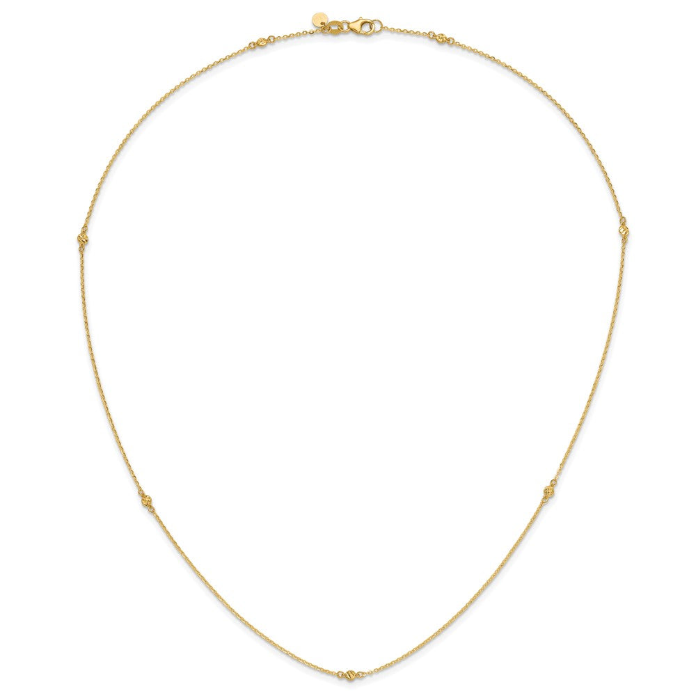 14K Yellow Gold Polished D/C 22In Necklace