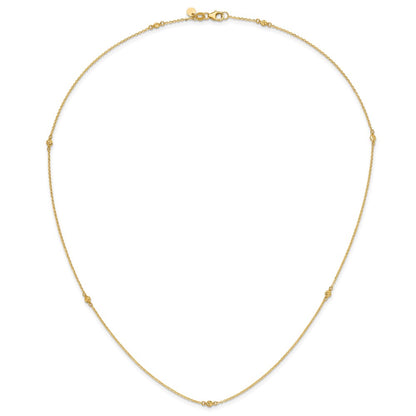 14K Yellow Gold Polished D/C 22In Necklace