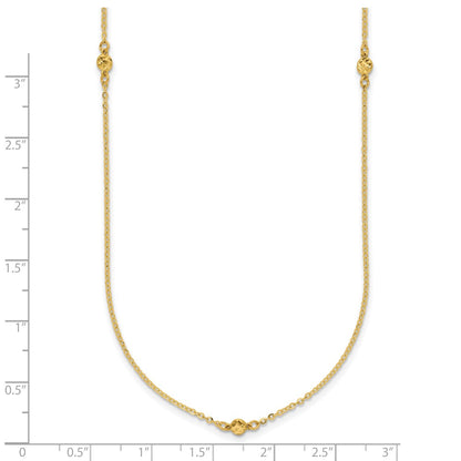 14K Yellow Gold Polished D/C 22In Necklace