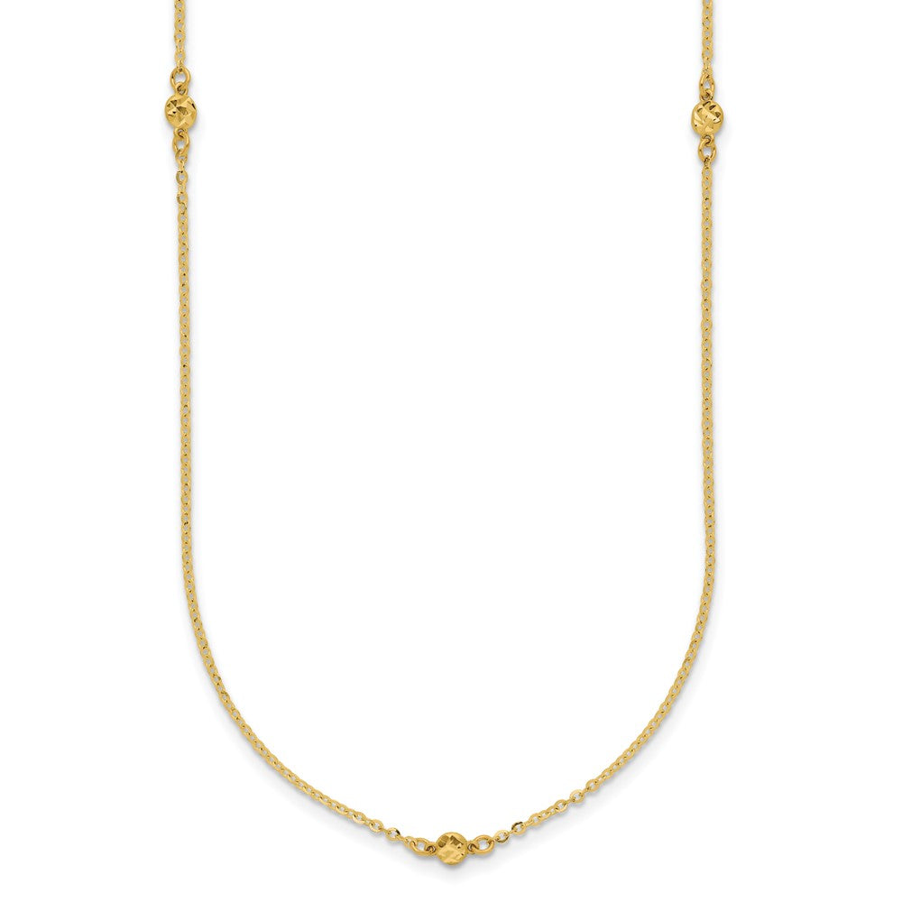 14K Yellow Gold Polished D/C 22In Necklace