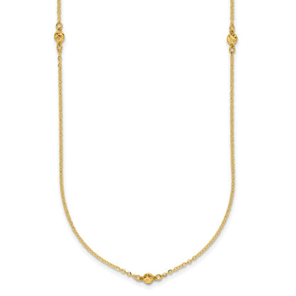 14K Yellow Gold Polished D/C 22In Necklace
