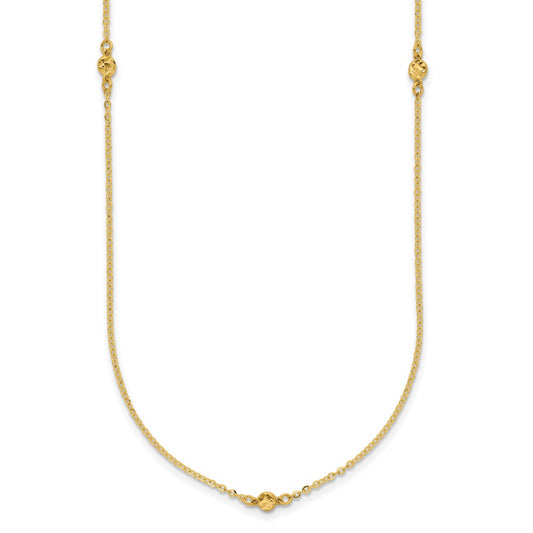 14K Yellow Gold Polished D/C 22In Necklace