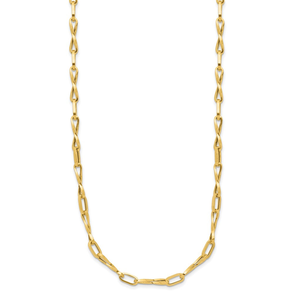 14K Yellow Gold Polished Fancy Twisted Link Necklace