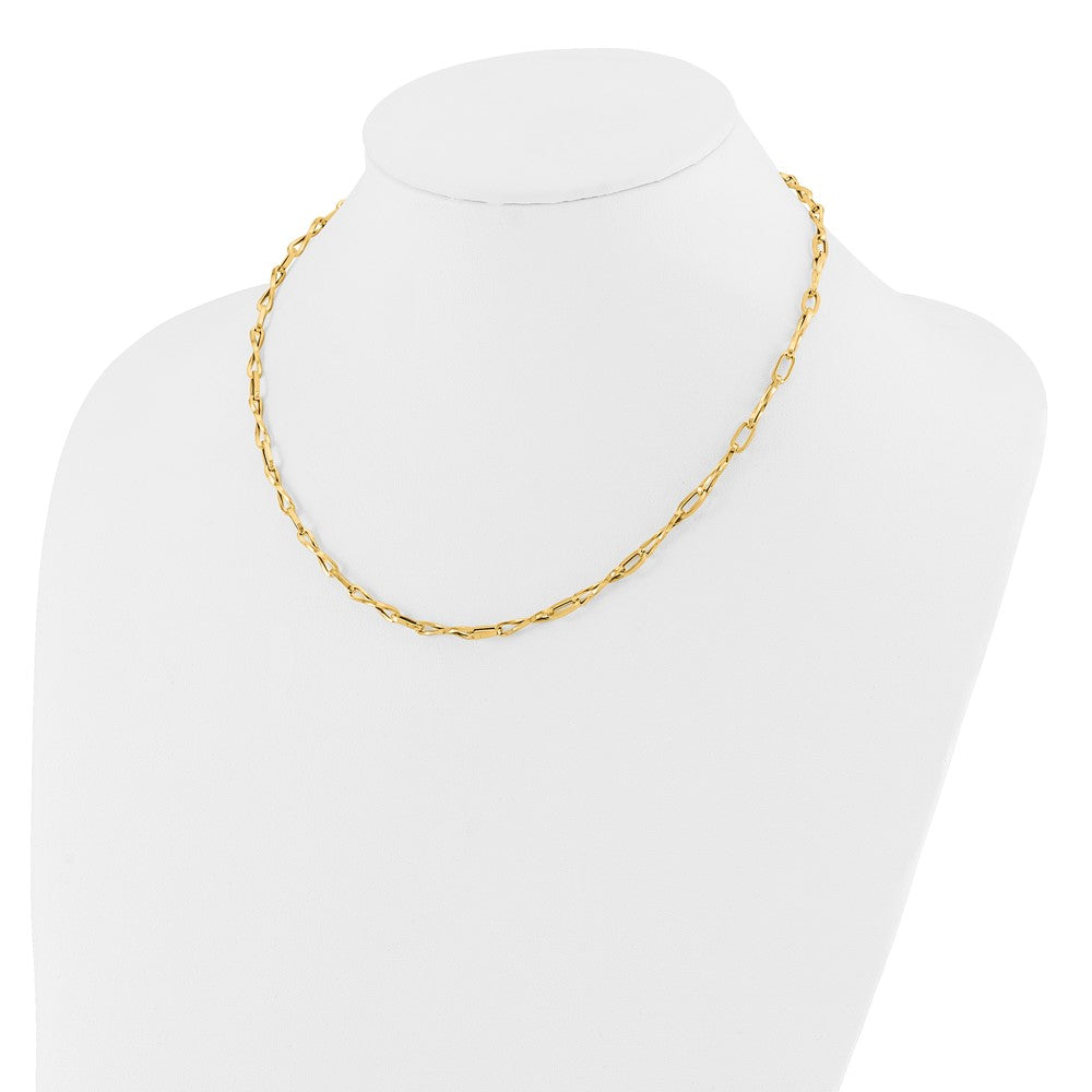 14K Yellow Gold Polished Fancy Twisted Link Necklace