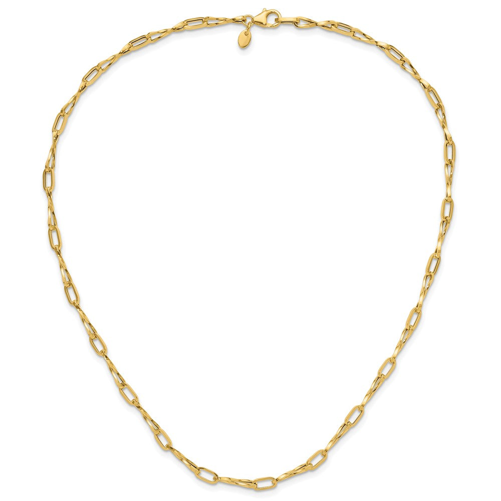 14K Yellow Gold Polished Fancy Twisted Link Necklace