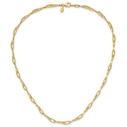 14K Yellow Gold Polished Fancy Twisted Link Necklace