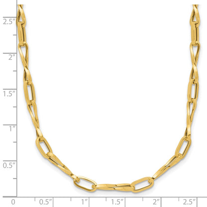 14K Yellow Gold Polished Fancy Twisted Link Necklace