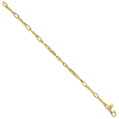 14K Yellow Gold Polished Fancy Twisted Link Bracelet