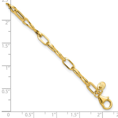 14K Yellow Gold Polished Fancy Twisted Link Bracelet