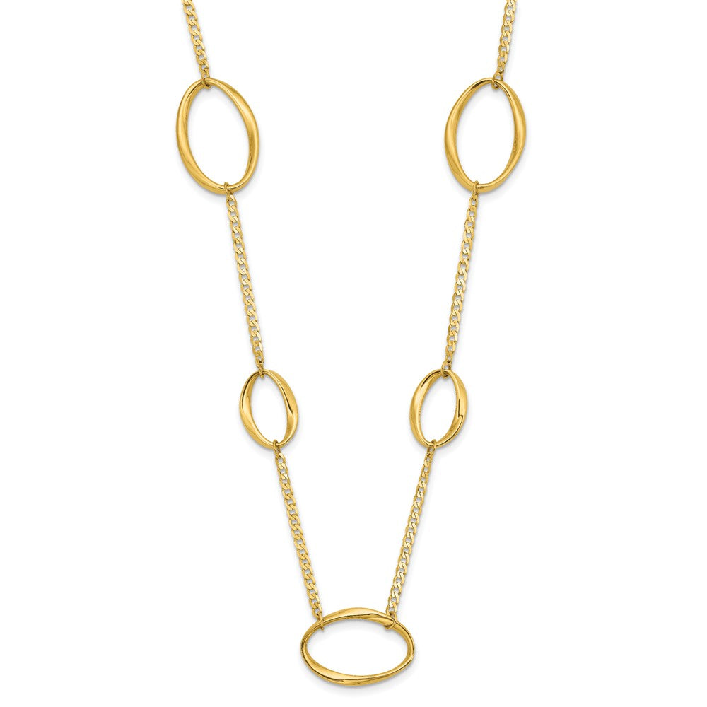 14K Yellow Gold Polished Oval Link 20In Necklace