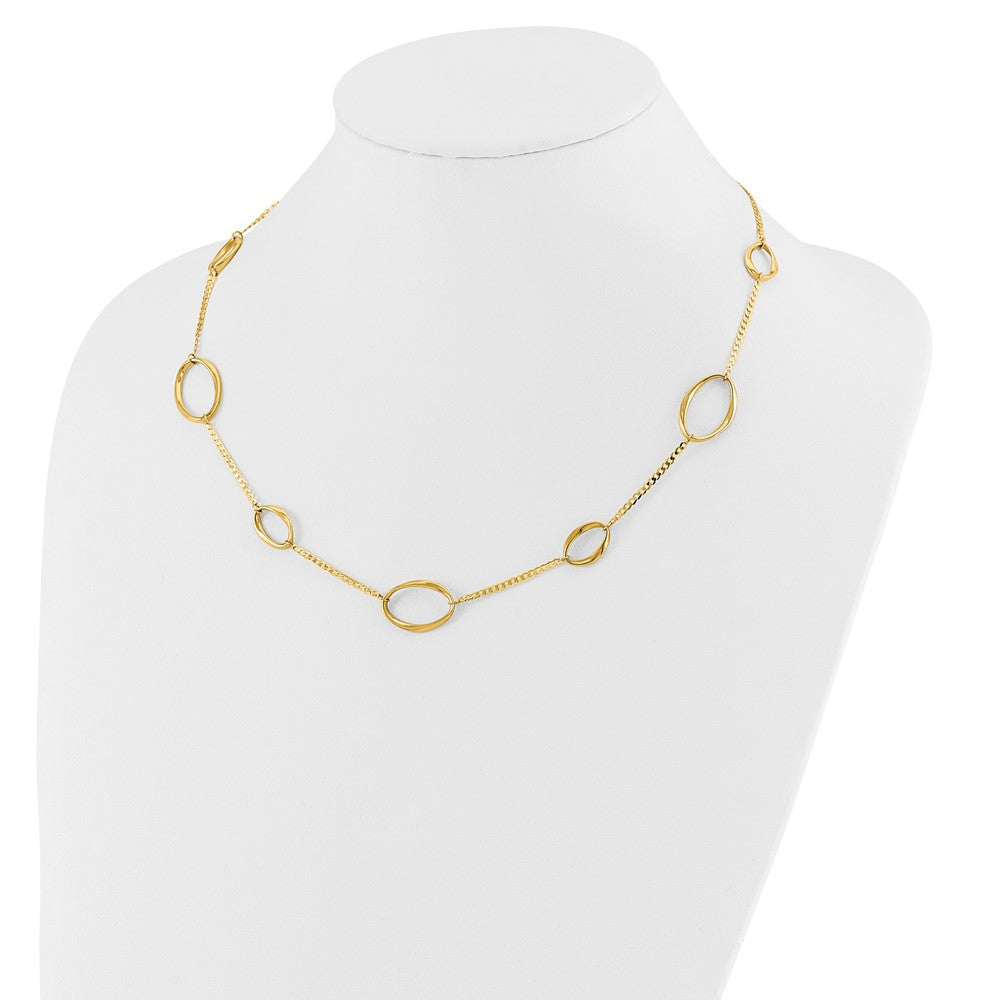 14K Yellow Gold Polished Oval Link 20In Necklace