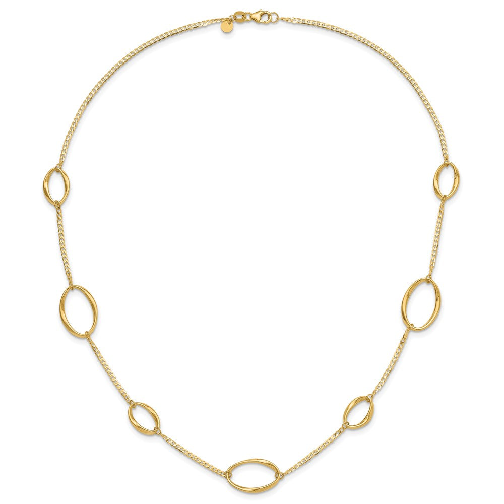 14K Yellow Gold Polished Oval Link 20In Necklace