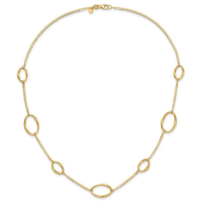 14K Yellow Gold Polished Oval Link 20In Necklace