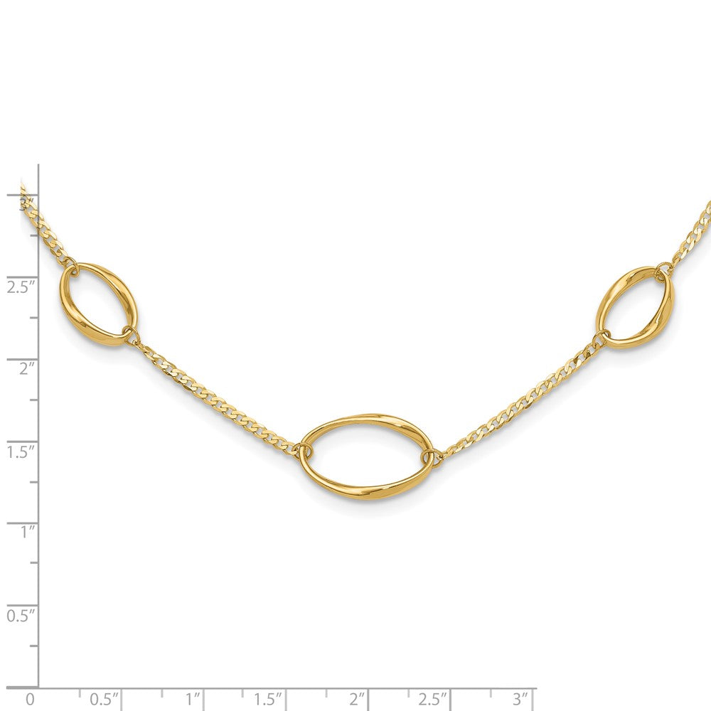14K Yellow Gold Polished Oval Link 20In Necklace