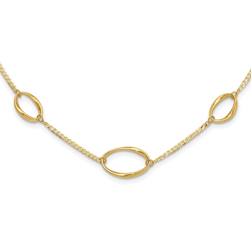 14K Yellow Gold Polished Oval Link 20In Necklace