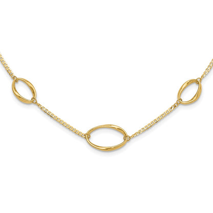 14K Yellow Gold Polished Oval Link 20In Necklace