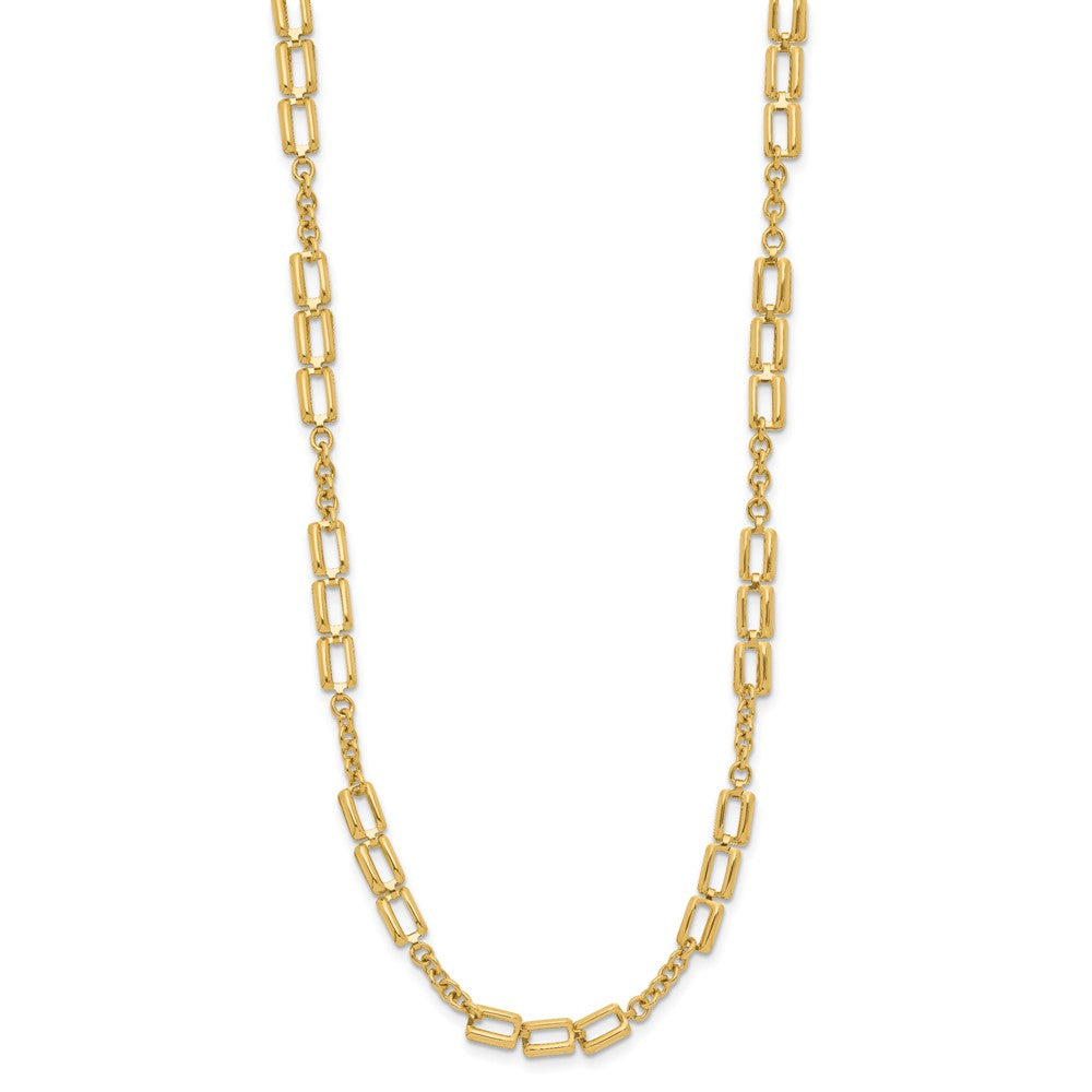 14K Yellow Gold Polished Fancy Link Necklace