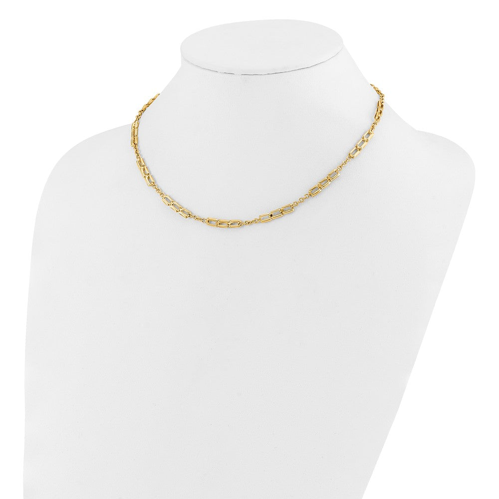 14K Yellow Gold Polished Fancy Link Necklace