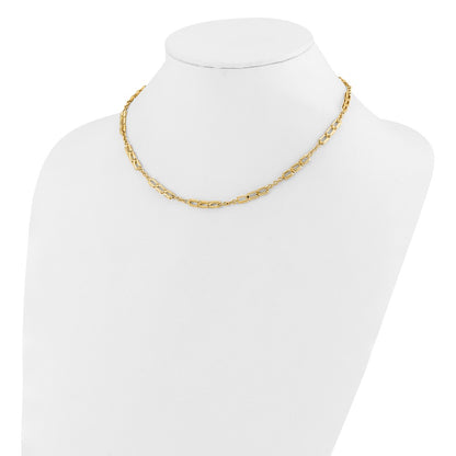 14K Yellow Gold Polished Fancy Link Necklace