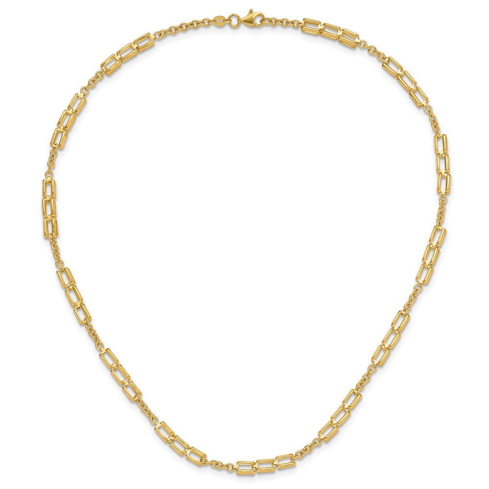 14K Yellow Gold Polished Fancy Link Necklace