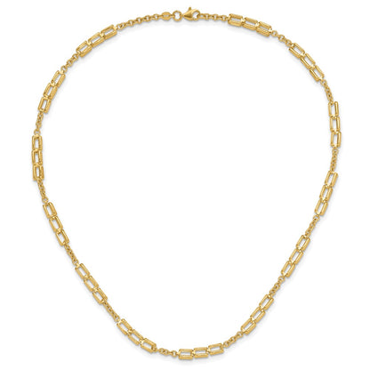 14K Yellow Gold Polished Fancy Link Necklace