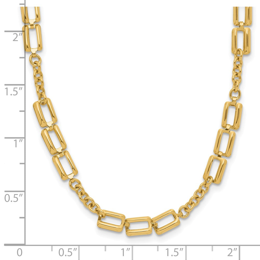 14K Yellow Gold Polished Fancy Link Necklace