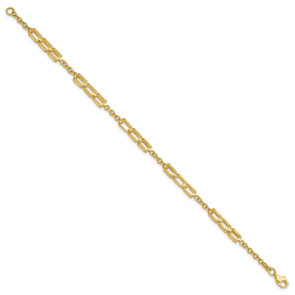 14K Yellow Gold Polished Fancy Link Bracelet