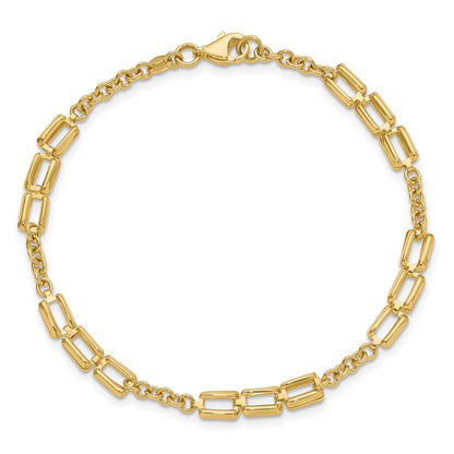 14K Yellow Gold Polished Fancy Link Bracelet