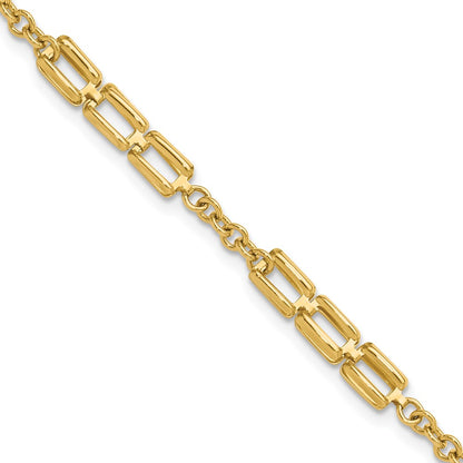 14K Yellow Gold Polished Fancy Link Bracelet