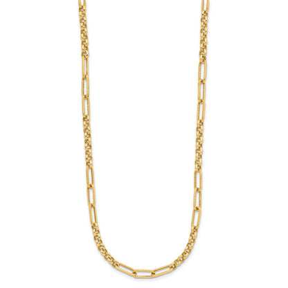 14K Yellow Gold Polished Fancy Link Necklace