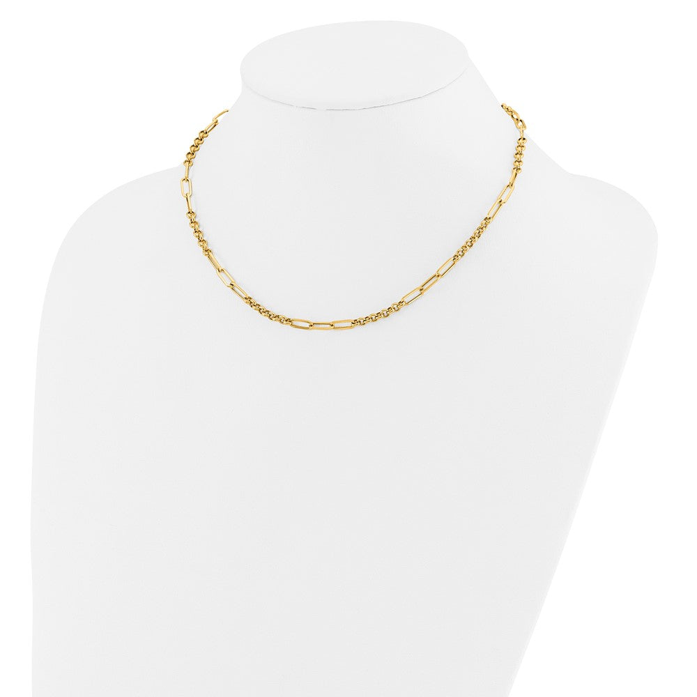 14K Yellow Gold Polished Fancy Link Necklace