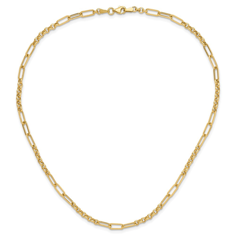 14K Yellow Gold Polished Fancy Link Necklace