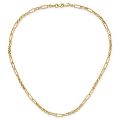 14K Yellow Gold Polished Fancy Link Necklace