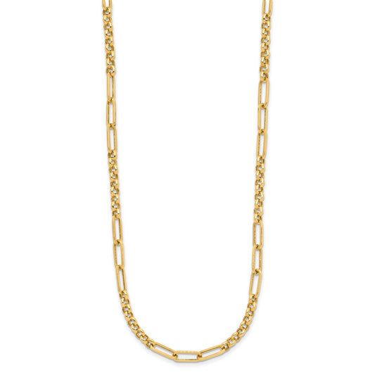 14K Yellow Gold Polished Fancy Link Necklace