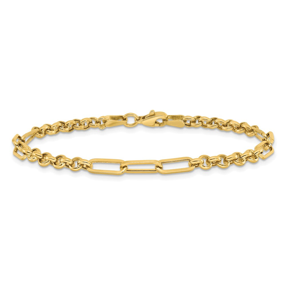 14K Yellow Gold Polished Fancy Link Bracelet